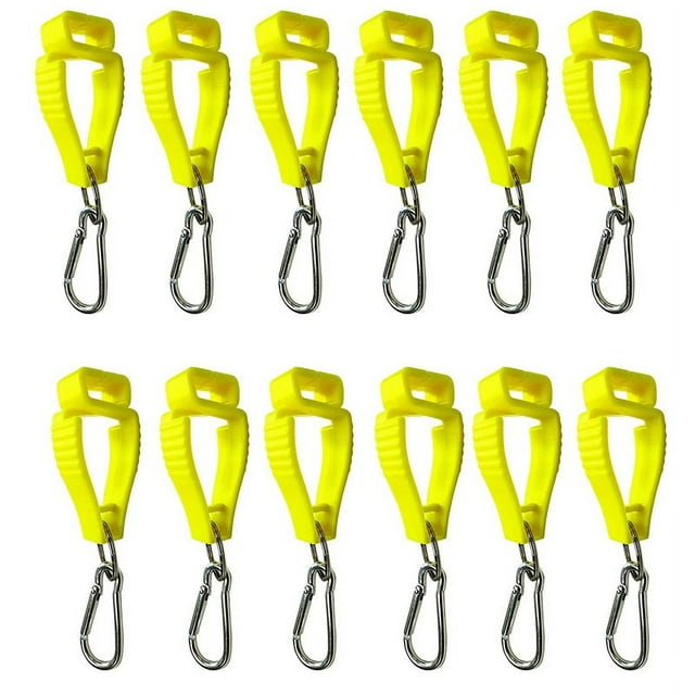 Clips para Guantes para Soportes de Guantes de Trabajo Clip para CinturóN de Guantes con Mosquetones de Metal para Trabajo de Guardia de Trabajadores de la ConstruccióN (Amarillo)