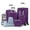 Purple with 8 Packing Cubes, variant on 5-Piece Luggage Set with 8 Packing Cubes, Hard Shell Suitcase Set with Spinner Wheels Built-in TSA Lock, Purple