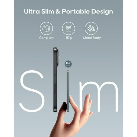 RFGBRG-Magsafe Battery Pack 5,000 mAh, 0.3" Slim Magnetic Portable Charger, Mini Thin Wireless Power Bank with PD 20W USB-C Charging Compatible with iPhone 17 Pro Max/Air/16/15/14/13/12 Serie, Grey