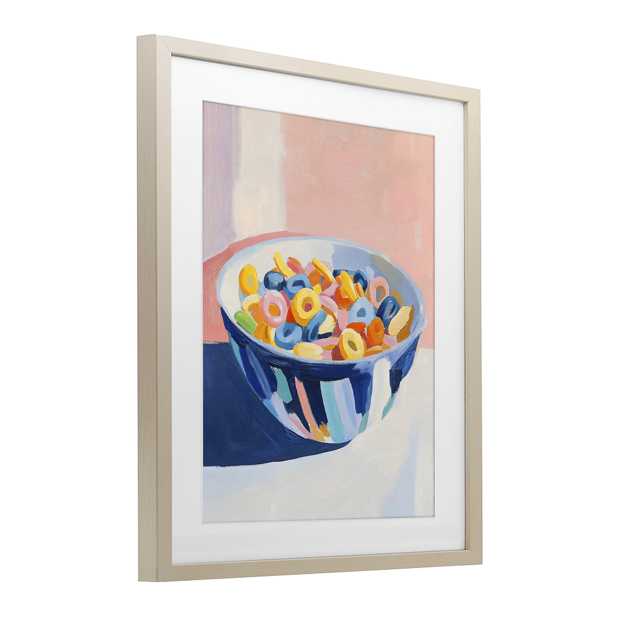 Stupell Industries Colorful Cereal Bowl Birch Framed Print Under Glass, design by The Prints Vibe