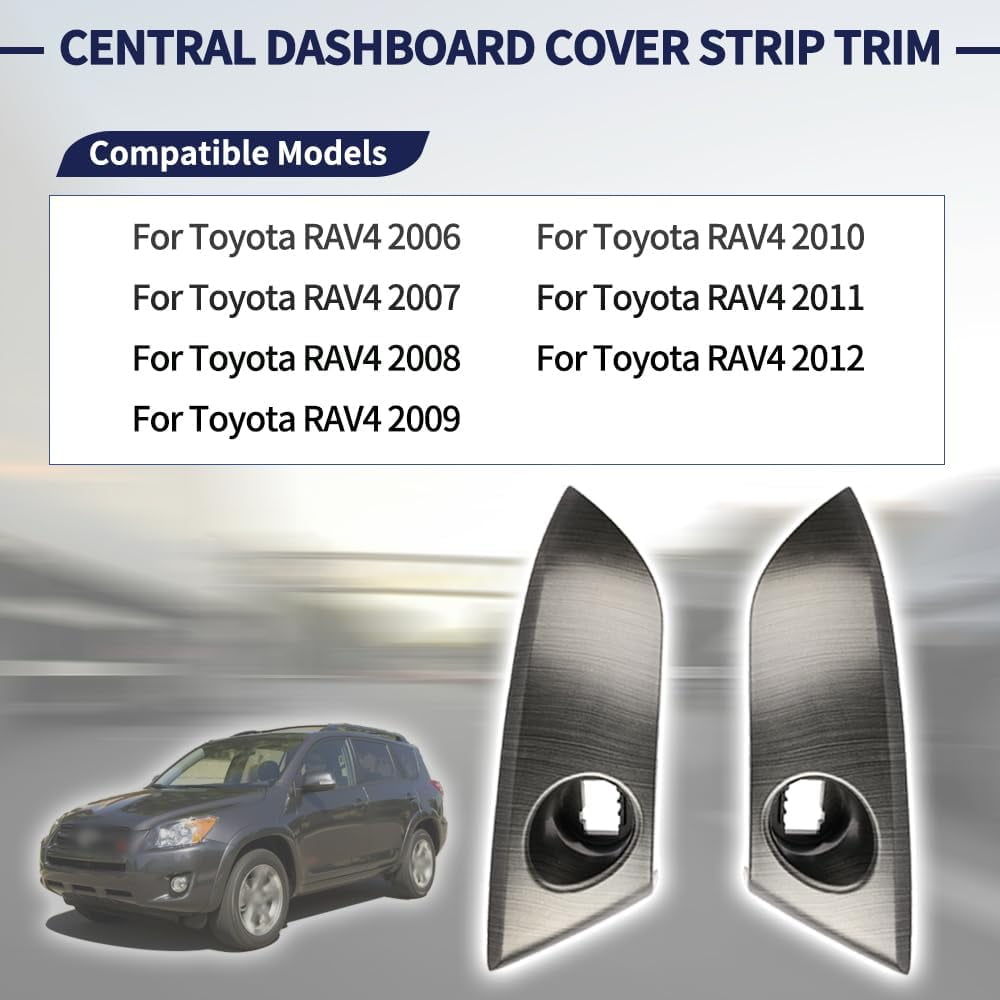 1 Pair Central Dashboard Cover Trim Panel 55413-42070-B0 55412-42060-B0 for Toyota RAV4 2006-2012 Base Limited Sport EV