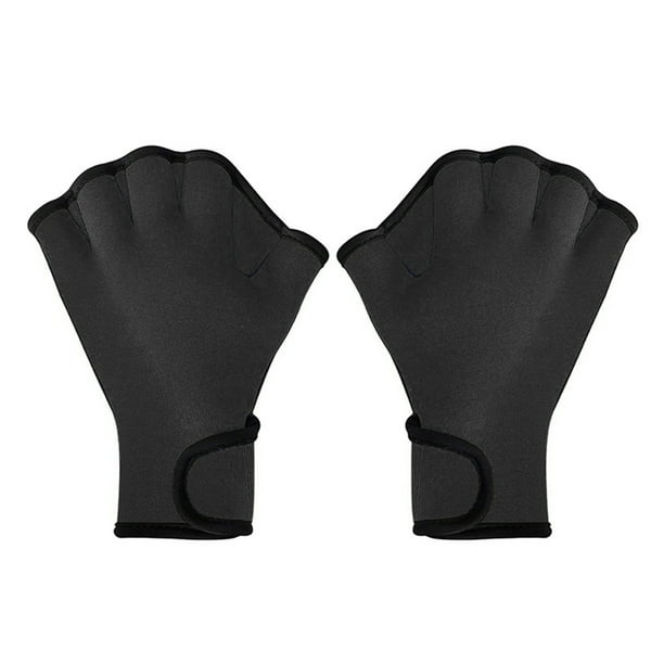 Tomshine Neoprene Swimming Gloves Webbed Fitness Water Resistance Training Gloves With Adjustable Wrist Strap Diving Swim Training Mittens L