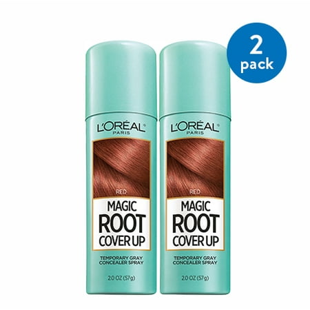 (2 Pack) L'Oreal Paris Hair Color Root Cover Up Temporary Gray Concealer Spray, Red, 2