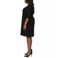 thumbnail image 3 of Leota Women's Wrinkle-free Quarter Sleeve Swing Mini Dress-Black / L, 3 of 7