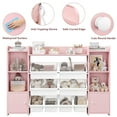 thumbnail image 3 of Homfa Kids Toy Storage Organizer Bookcase with 8 Bins, Pink Toy Storage Organizer Bookshelf with 2 Door for Children Playroom Organization, 3 of 6