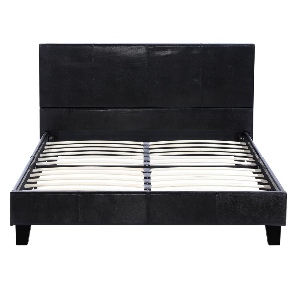 Zimtown Faux Leather Upholstered Twin Size Modern Platform Bed Frame