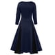 thumbnail image 3 of ICHUANYI Clearance Fashion Women Plus Size Halloween Skull Lace Insert Mock Button Bowknot Dress(Navy, L) ICHUANYI WER2023081403240, 3 of 3