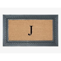 A1HC Natural Rubber & Coir 24x39 Monogrammed Doormat For Front Door, Anti-Shed Treated Durable Doormat for Outdoor Entrance, Heavy Duty, Low Profile, Easy to Clean, Long Lasting Front Porch Entry Rug