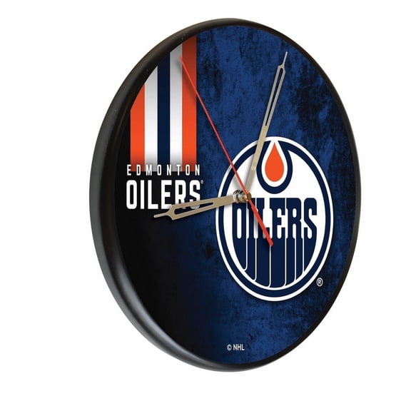 Holland WClkP 03 Edmonton Oilers 13" Solid Wood Clock