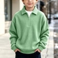 thumbnail image 2 of GigrtiJin 3T-14T Kids Quarter Zip Sweatshirts V Neck Collared Long Sleeve Sweatshirts Fall Winter Stretch Sweatshirts, 2 of 6