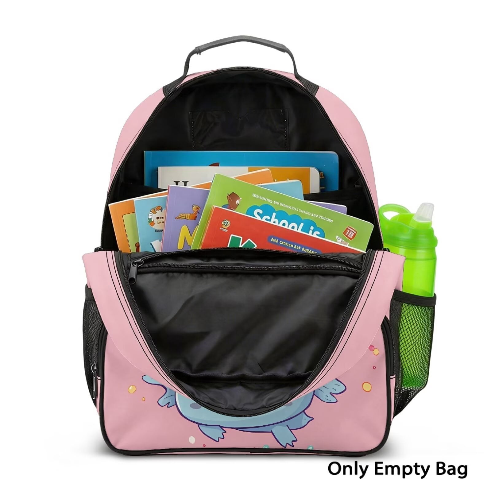 Pzuqiu Pink Cute Axolotl 13.5 Inch Toddler Backpack for Girls Preschool, Water Resistant Soft Padded Breathable Kids Bookbag with Multi Pockets for Kindergarten Casual Daypack