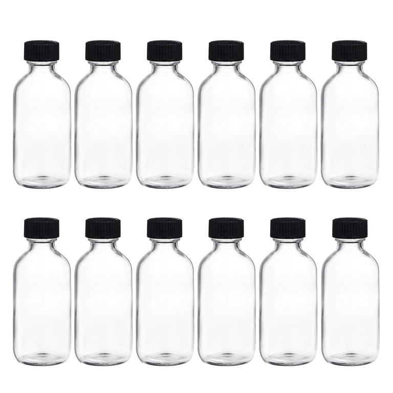 10 PCS Clear Glass Bottles with Lids Boston Round Sample Bottles for Juice  Ginger Shots Oils Whiskey Liquids Mini Travel Bottle