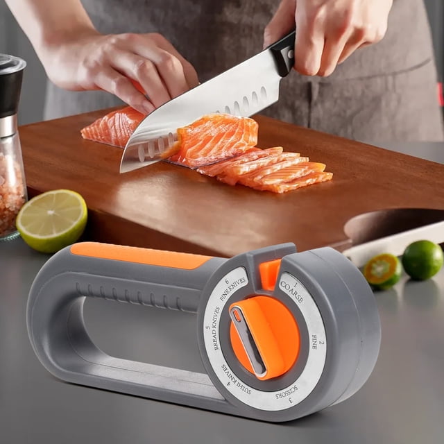 1 Packs Professional Knife Sharpener, Multi-Angle Adjustable Kitchen Knife & Scissors Sharpening Tool, Fast & Easy Blade Sharpener for Kitchen, Home, Chef Use, Stainless Steel Sharpening System
