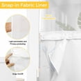 thumbnail image 3 of No Hook Shower Curtain with Snap in Liner, Watercolor Blue Rose Waterproof Bath Curtain Double Layers with See Through Top Window, Vintage Flowers Plants Hotel Shower Curtains 72x72in, 3 of 9