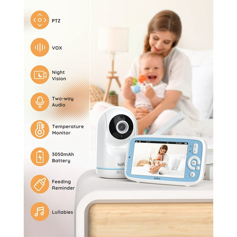 BOIFUN Video Baby Monitor with Remote Pan-Tilt-Zoom, VOX Mode
