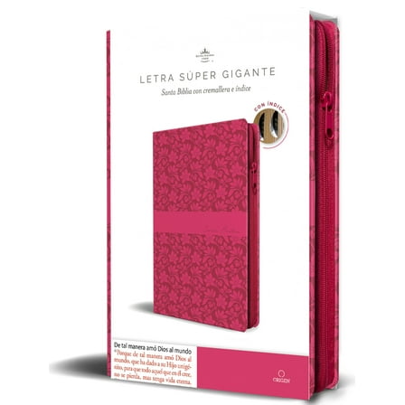 Biblia Reina Valera Revisada 1960 Letra SÃºper Gigante, SÃ­mil Piel Fucsia Rosada, Cremallera E Ãndice / Spanish Bible Rvr, (Paperback)