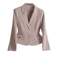 thumbnail image 2 of Wiyuqeen Womens Cropped Blazers Suits Long Sleeve Notch Collar Jacket Suits Solid Lightweight Blazers Plus Size Office Blazer Coats, 2 of 7