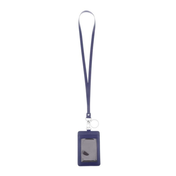 Porta Tarjeta de Identificación Jinwen Piel Auténtica Cordón Alta Resistencia Estilo Vertical 11 Azul Real