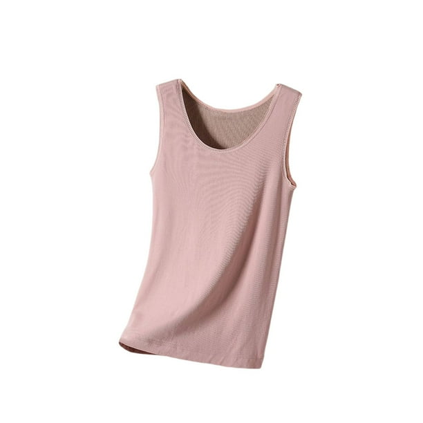 Guardurnaity Ropa térmica gruesa de cuello para mujer, ropa térmica ajustada para estudiantes y niñas, camisa cálida de estilo informal, chaleco Ropa interior Rosado Guardurnaity AP013584-05