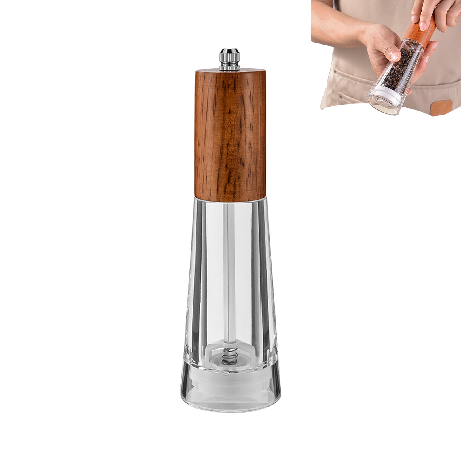 Homelife Salt And Pepper Grinder Stainless Steel Salt Spice Shakers Coarse Mills Refillable Adjustable Lid Grinder Kitchen Tools