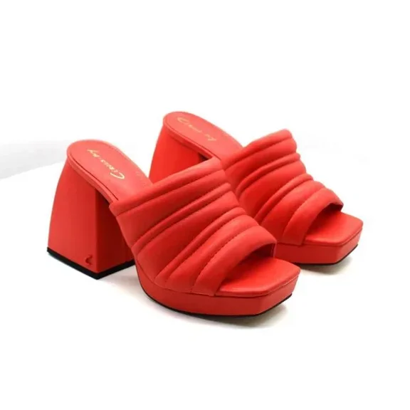 Circus NY Women's Marlie Heeled Sandal Electric Red 6M