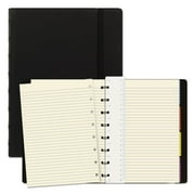 Rediform Office Products Notebook, 1 Subject, Medium/College Rule, Black Cover, 8.25" x 5.81", 112 Sheets