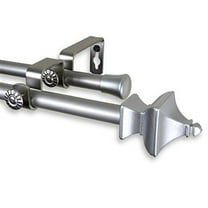 Central Design 5714-285D 0.625 in. Dia. Gavin Double Curtain Rod, Satin Nickel - 28-48 in.