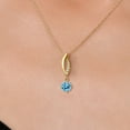 thumbnail image 3 of Gem Stone King 10K Yellow Gold Swiss Blue Topaz and Lab Grown Diamond Pendant Necklace for Women | 0.53 Cttw | Gemstone November Birthstone | Round 4.5MM | With 18 inch Chain, 3 of 6