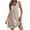 Khaki, variant on Summer Boho Dresses for Women 2024 Plus Size Comfortable And Pocket Solid Color Sleeveless V-neck Dress