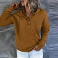 thumbnail image 4 of Aobny Fancy Tops for Woman Gold Sweatshirt with Pocket Solid Long Sleeve Hooded Hoodie Juniors Tops Dressy, 4 of 6