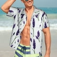 thumbnail image 5 of Lsque Lavender Flowers pattern Hawaiian Shirt for Men, Unisex Summer Beach Casual Short Sleeve Button Down Shirts-Medium, 5 of 9