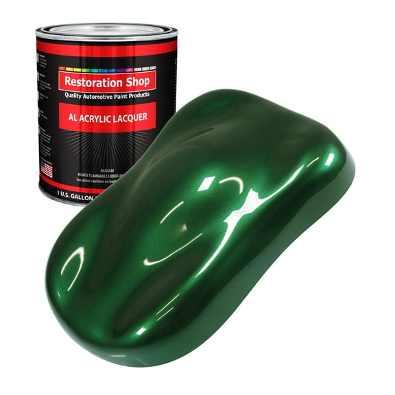 Restoration Shop British Racing Green Metallic Acrylic Lacquer Auto Paint - Gallon Paint Color Only - Professional Gloss