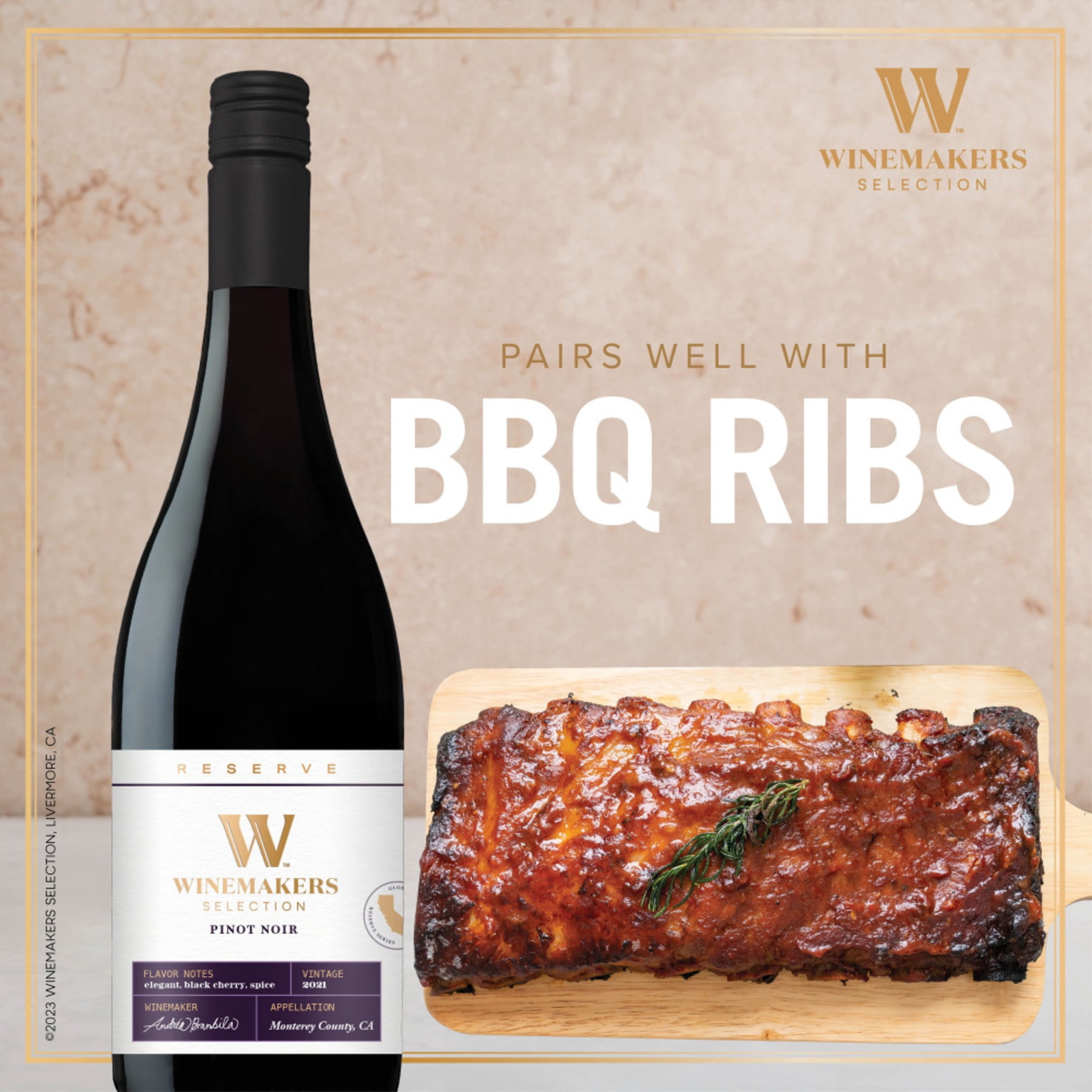 Winemakers Selection Pinot Noir Red Wine, 750ml