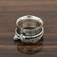 thumbnail image 3 of Larimar Dual Band 925 Sterling Silver Spinner Women Wedding Ring US-8.5, 3 of 6