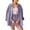 Purple, variant on KIHOUT Clearance Women's Summer Two Piece Neck Long Sleeve Shirt High Waist Drawstring Large Shorts Casual Set