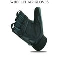 thumbnail image 4 of Wheelchair Gloves Mobility Disability Workout Fingerless Long Thumb Leather Palm Gloves Black - XS, 4 of 7