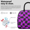 thumbnail image 3 of Purple and Black Wavy Checkered Insulated Leakproof Lunch Box for Work, Lunch Bag for Women Men, Loncheras Para Mujer for Beach Travel Picnic Camping, 3 of 6