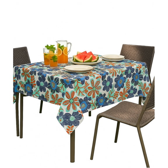 Celebrate Tropical Poolside Tablecloth 60 x 84 Rectangle Indoor Outdoor Multi-color