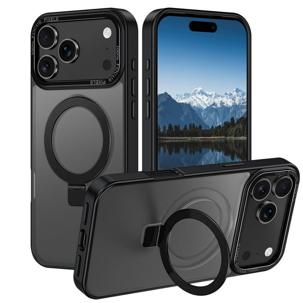 Funda para iPhone 17 Pro Max de Casehas, con soporte magnético, a prueba de golpes, color negro
