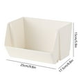 thumbnail image 3 of LiUMX Stackable Plastic Storage Basket - White Wall-Mounted Organizer Box, 25x17.5x15cm (9.8x6.8x5.9 in), Foldable Space-Saving Desktop Organizer for Office, Bathroom & Home Organization, 3 of 5