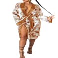 thumbnail image 1 of Women Silk Satin Robe Bathrobe Gown Kimono Sleepwear Pjs Lingerie, 1 of 4