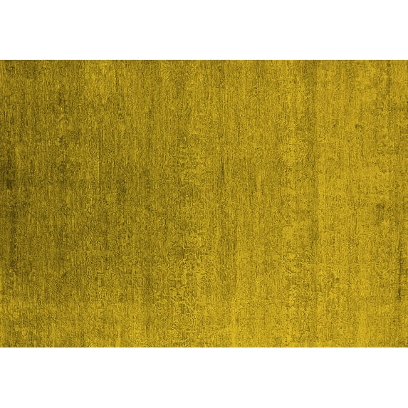 Ahgly Company Machine Washable Indoor Rectangle Oriental Yellow Industrial Area Rugs, 8' x 10'