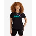 thumbnail image 2 of Puma Women's Essentials Logo Tee, Puma Black/Deep Aqua, Extra Small, 2 of 4