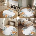 thumbnail image 5 of Round Area Rugs 6Ft, Thanksgiving Pumpkin Non-Slip Washable Circle Rugs Carpet, Fall Eucalyptus Leaves Vines Indoor Outdoor Rug Floor Mats Throw Runner for Bedroom Living Room Bathroom, 5 of 8