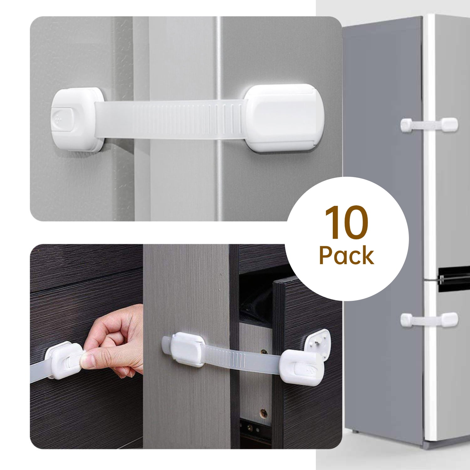 12 Adjustable Child Safety Cabinet Drawer Door Latch Locks Baby Safe BooBoo 