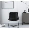 thumbnail image 3 of Chaise d'Appoint Grayson en Similicuir Noir et Base Noire, 3 of 8