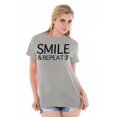 thumbnail image 5 of Smile Repeat Lifestyle Inspiration Women's Graphic T Shirt Tees Brisco Brands S, 5 of 6