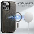 thumbnail image 3 of ELEHOLD for iPhone 14 Pro 6.1" Wallet Case Premium Leather with Card Slots Kickstand Function Magnetic Absorption Compatible with MagSafe Charging Shockproof Protective Case,Black, 3 of 6