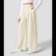 thumbnail image 5 of Pantalones Palazzo Informales de Punto Gofre con Cintura Alta Elástica y Pierna para Mujer, Color Albaricoque, Talla S, 5 of 7