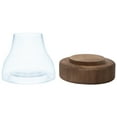 thumbnail image 7 of Northlight Hurricane Glass Candle Holder with Wooden Base - 10.25" - Clear, 7 of 7